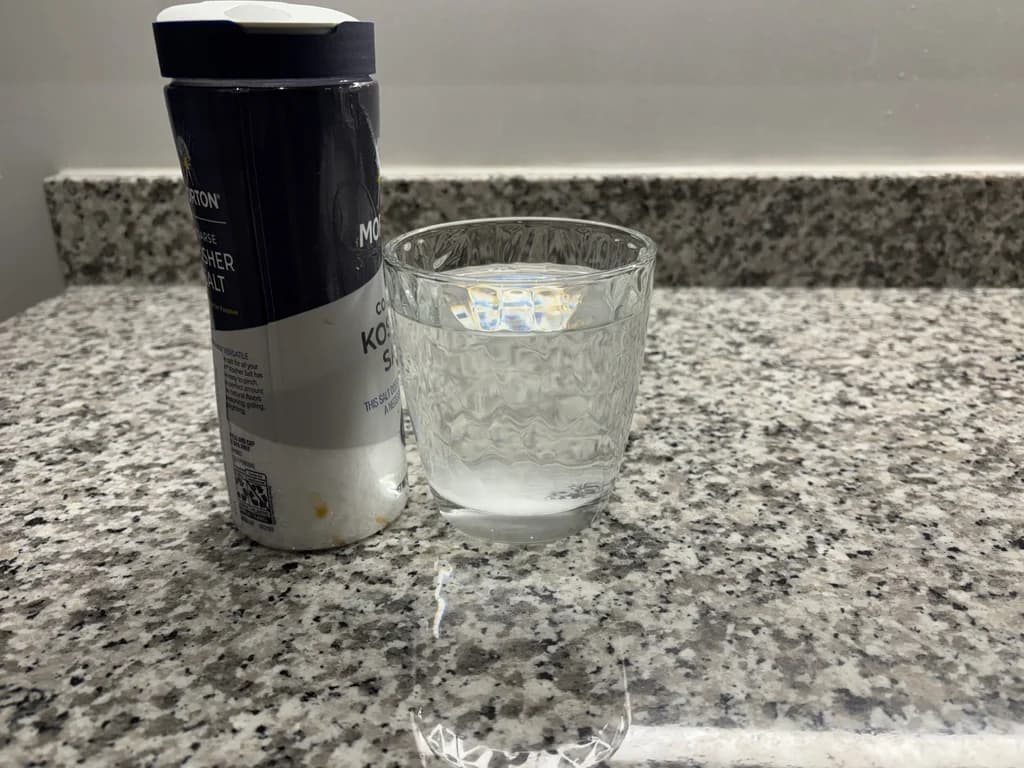 Morton's salt and water for salt water mouth rinse and gargling with tonsil stones